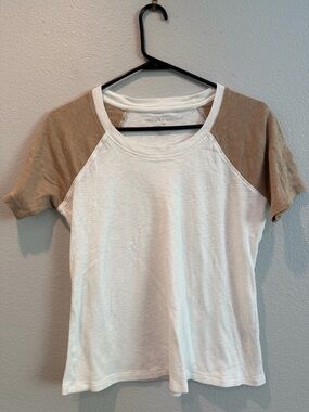 Threads 4 Thought Cream Body Tee with Tan Raglan Sleeves